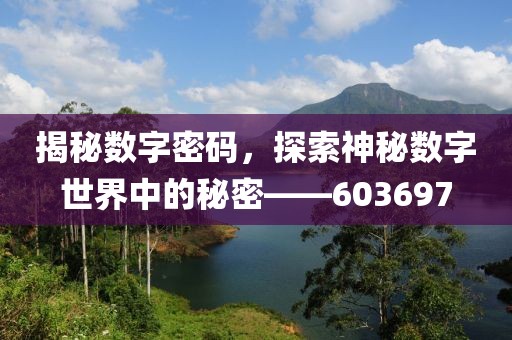 揭秘数字密码，探索神秘数字世界中的秘密——603697