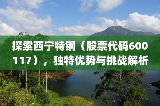 探索西宁特钢（股票代码600117），独特优势与挑战解析