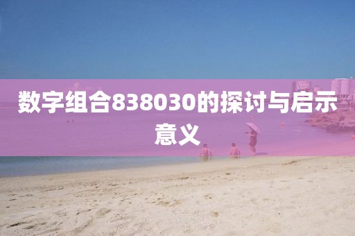 数字组合838030的探讨与启示意义