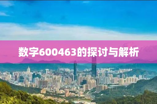 数字600463的探讨与解析