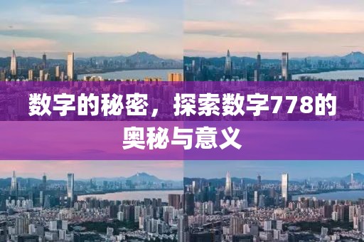 数字的秘密，探索数字778的奥秘与意义